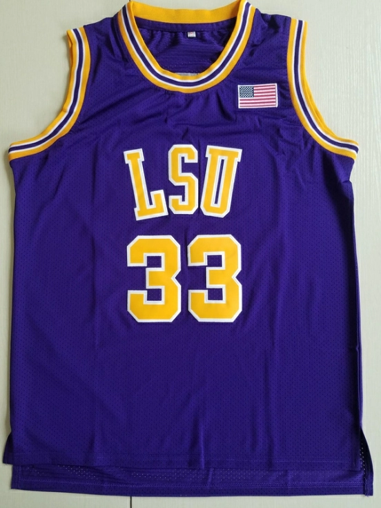 Shaquille O'Neal 33 LSU College Purple Basketball Jersey