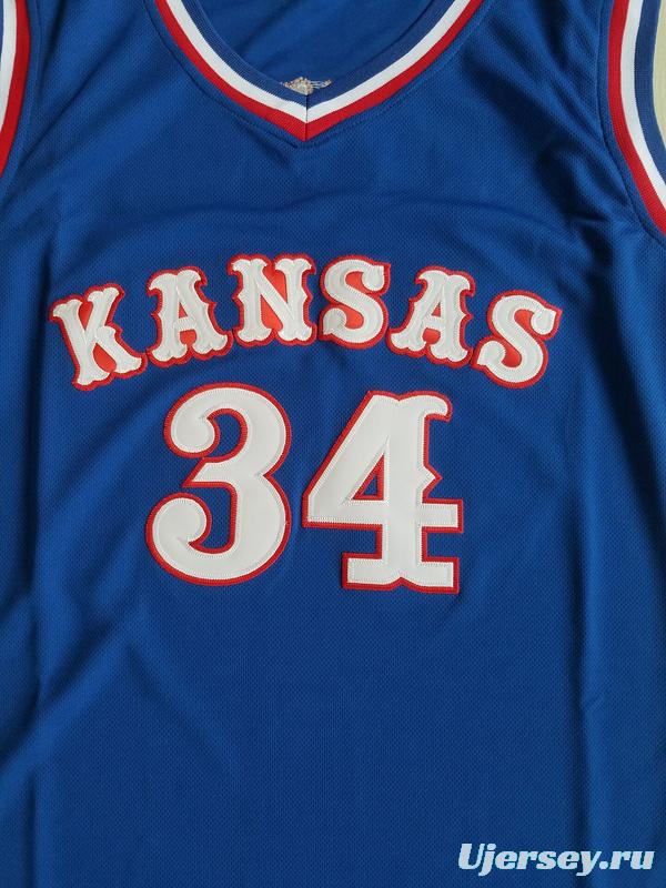 Paul Pierce 34 Kansas College Blue Basketball Jersey