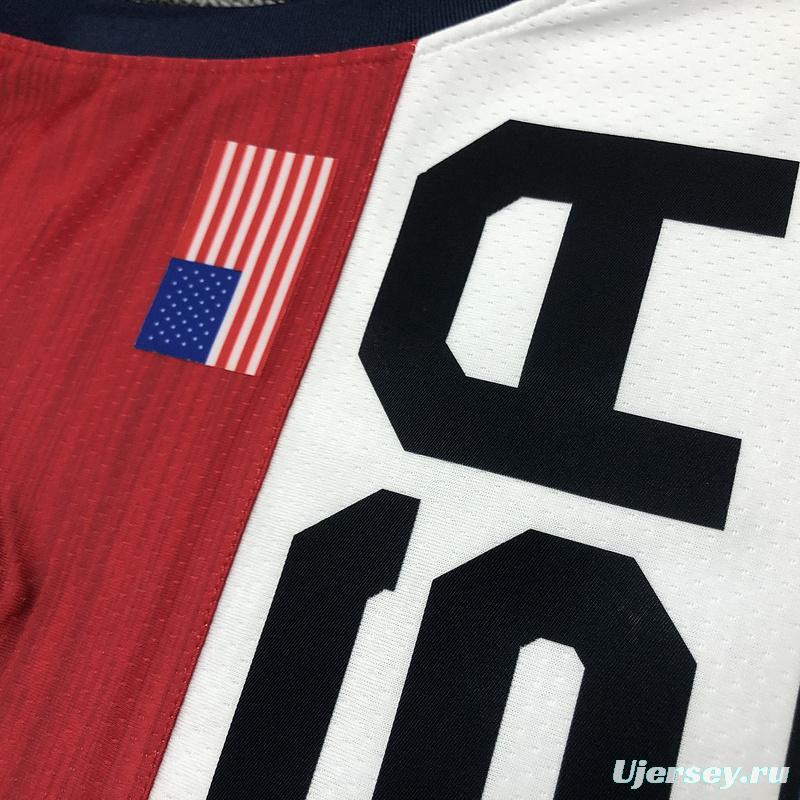 Thai Version Men's Kevin Durant White USA Basketball Player Jersey