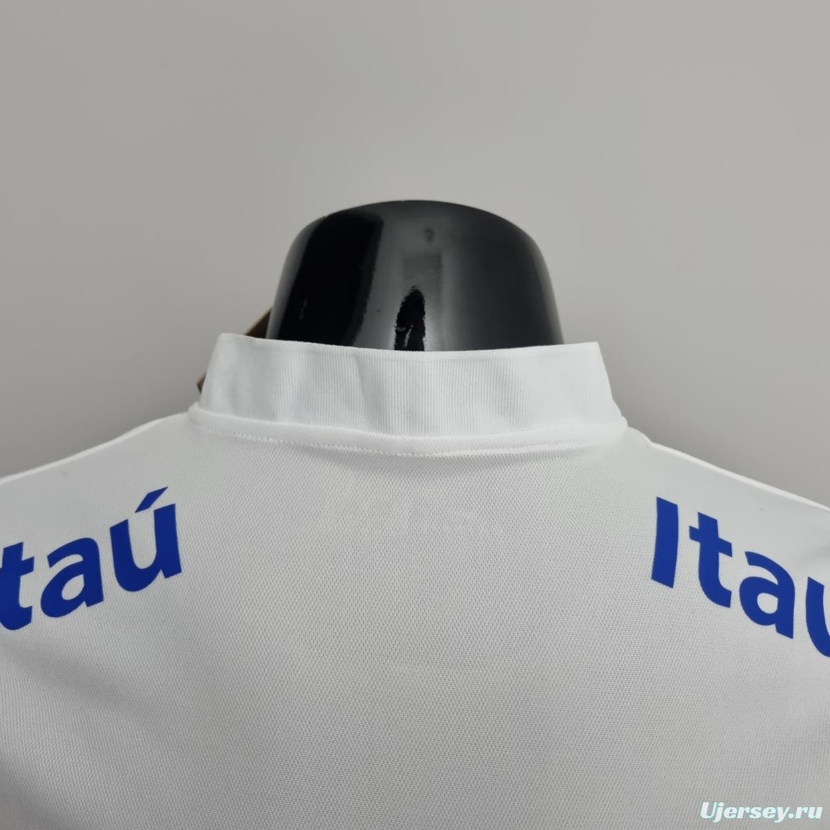 Low Neck POLO Brazil White Soccer Jersey