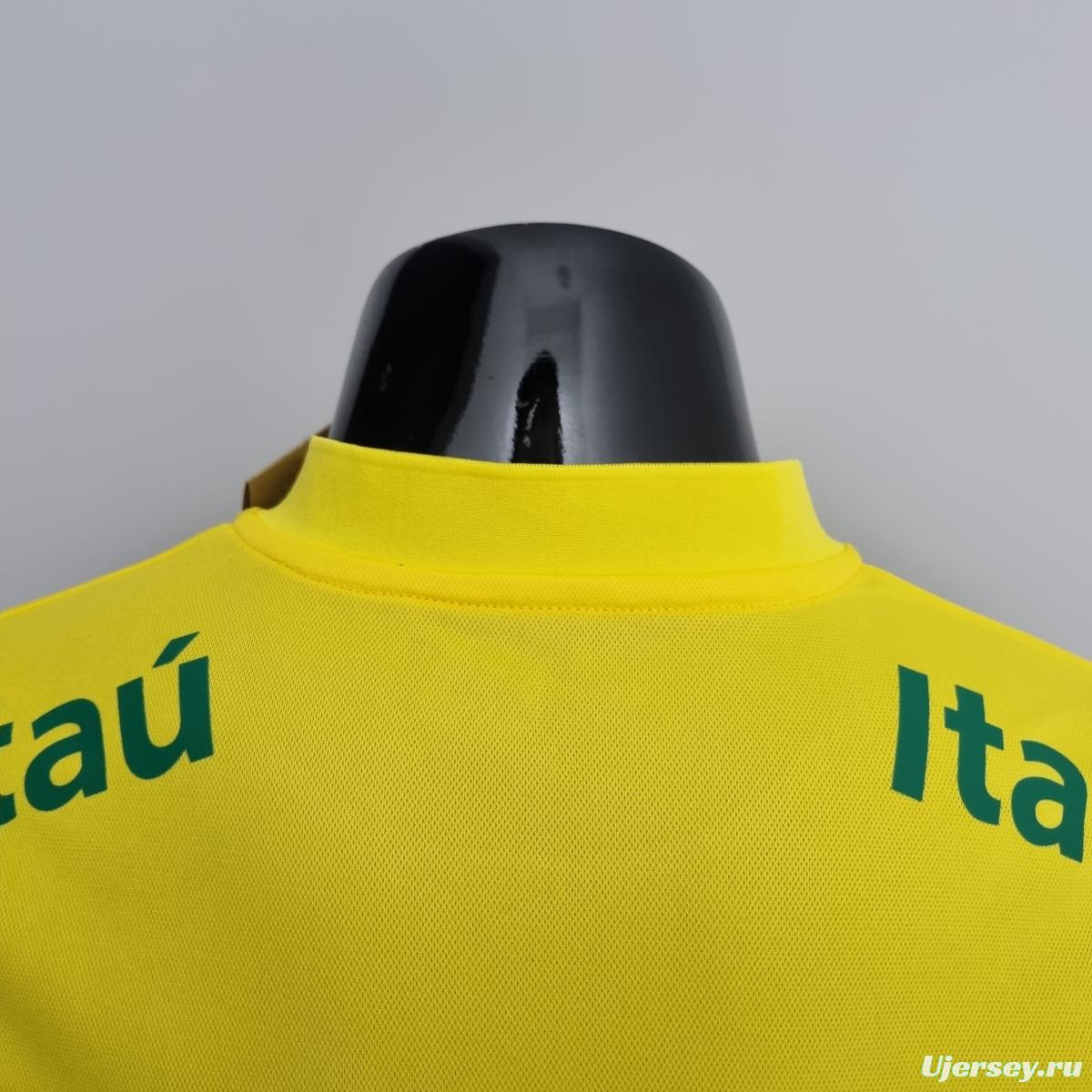 LOW NECK POLO BRAZIL YELLOW Soccer Jersey