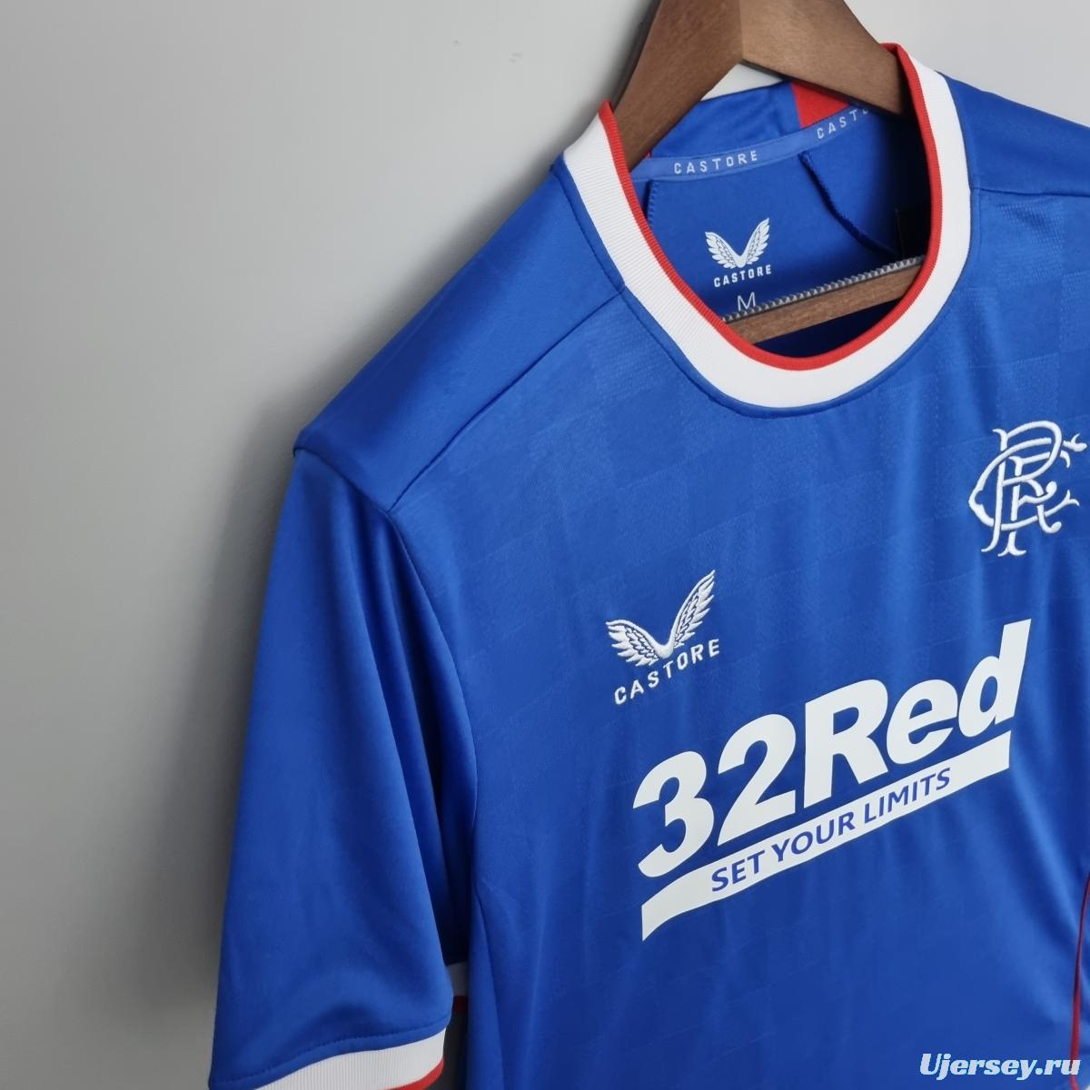 22/23 Rangers home Soccer Jersey