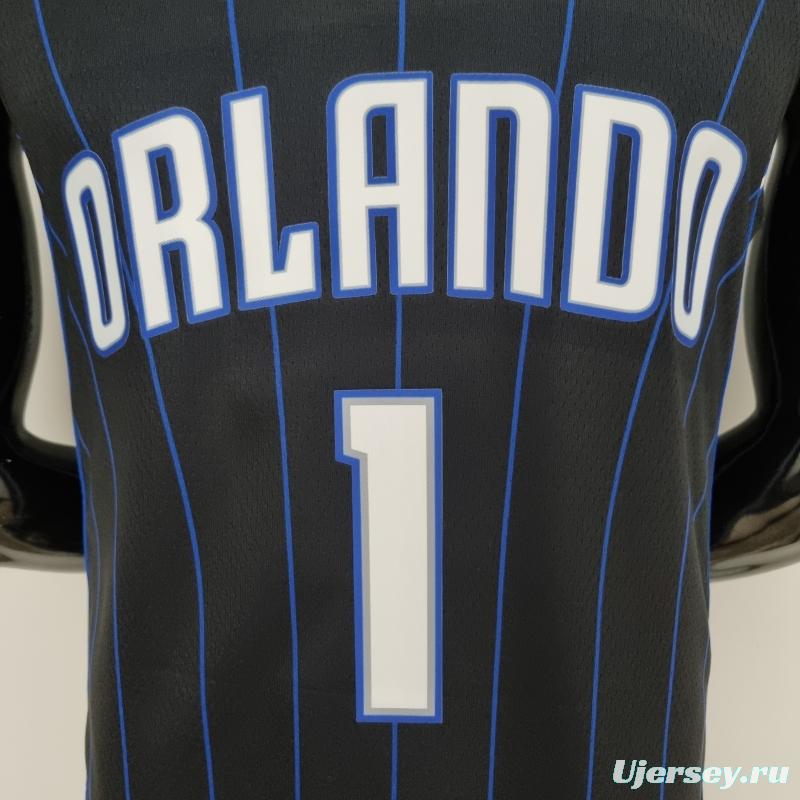 75th Anniversary McGrady #1 Orlando Magic Black NBA Jersey