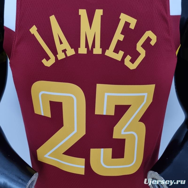 2022 Cleveland Cavaliers JAMES#23 Urban Edition Red NBA Jersey