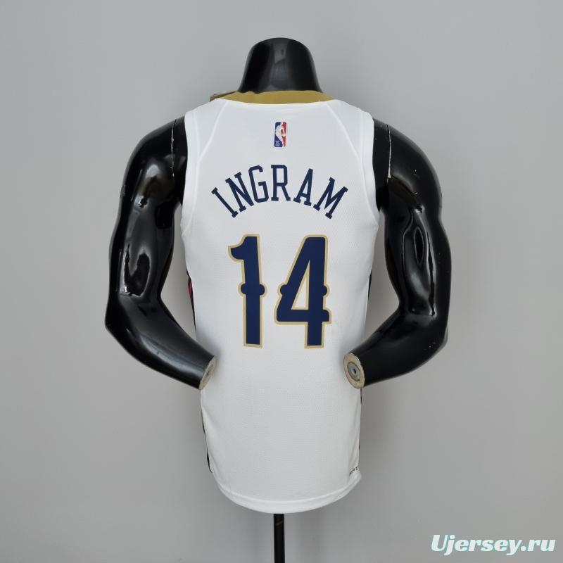 75th Anniversary New Orleans Pelicans Ingram #14 White NBA Jersey