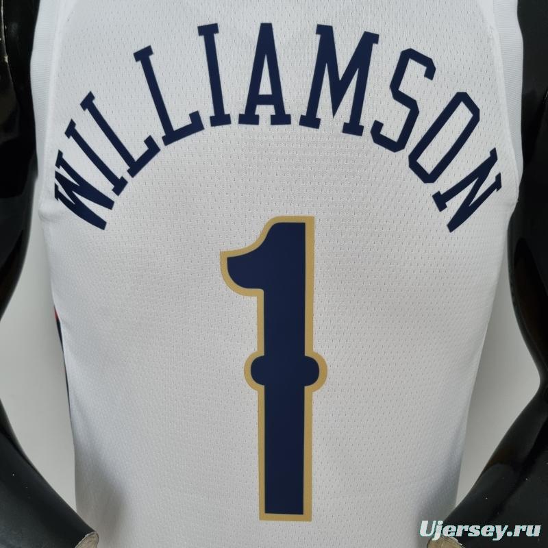 75th Anniversary New Orleans Pelicans Williamson#1 White NBA Jersey