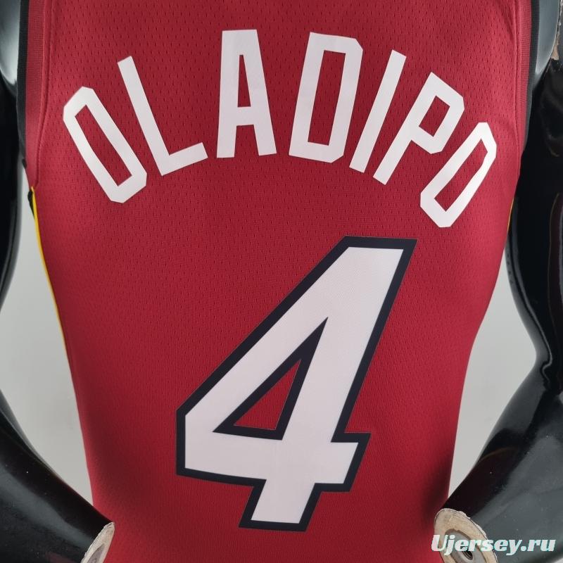 75th Anniversary Miami Heat Jordan OLADIPO#4 Burgundy NBA Jersey