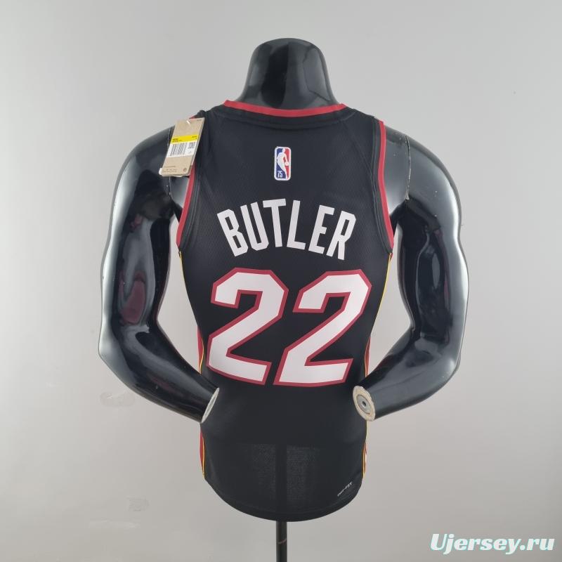 75th Anniversary Miami Heat BUTLER#22 Black NBA Jersey