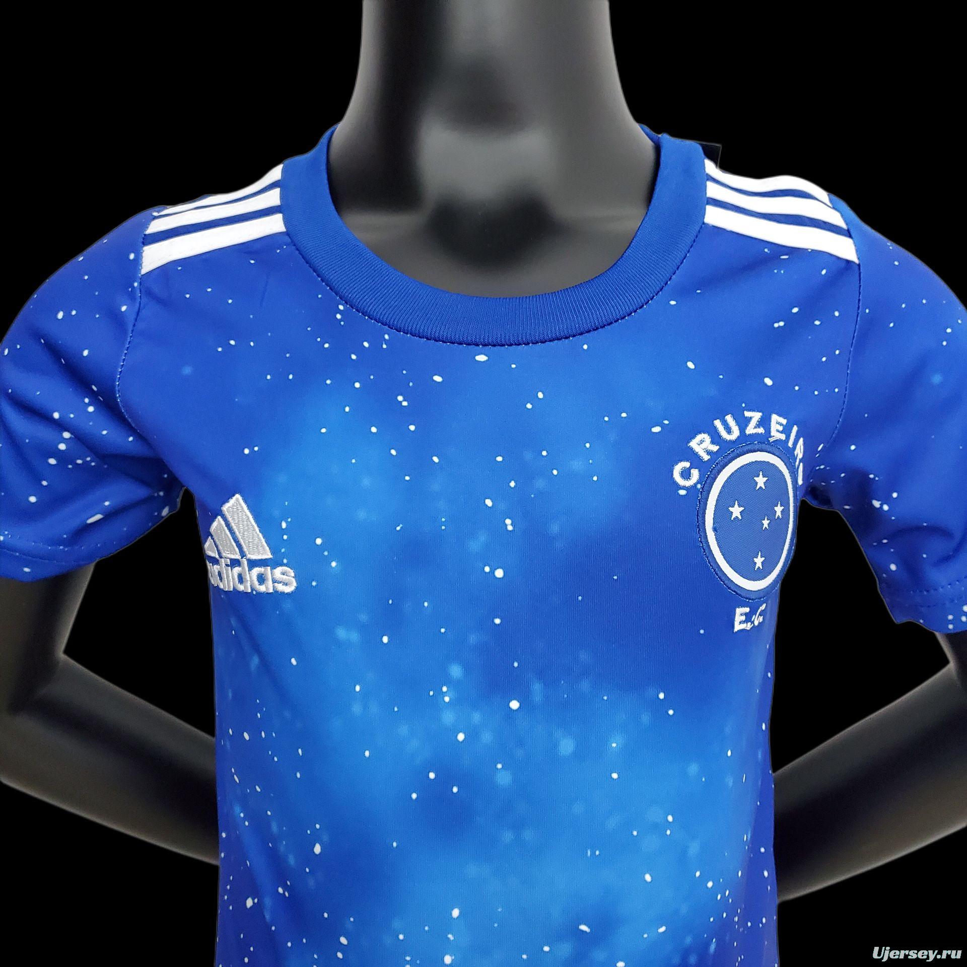 22/23 Cruzeiro Home Kids Size 16-28 Soccer Jersey