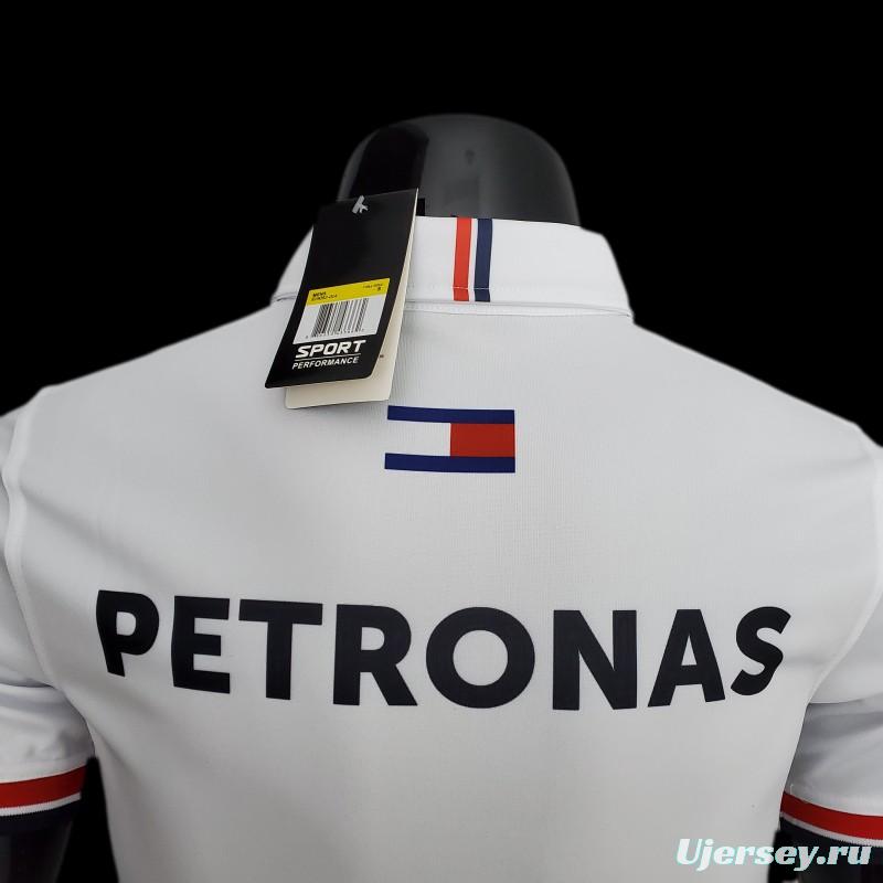 F1 Formula One 2022 Racing Suit Mercedes Polo White 