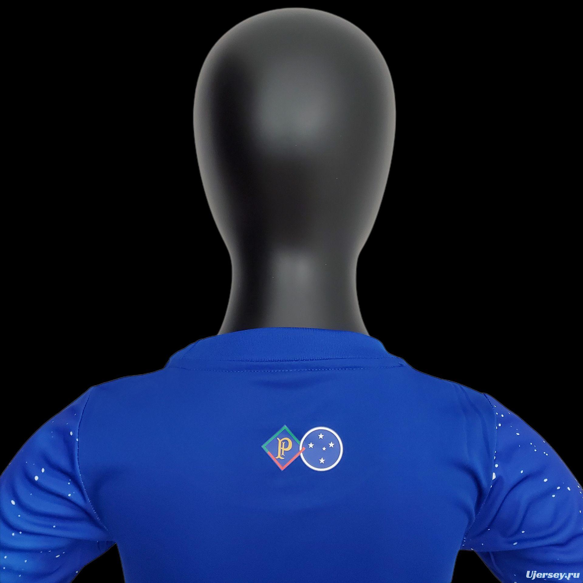 22/23 Cruzeiro Home Kids Size 16-28 Soccer Jersey