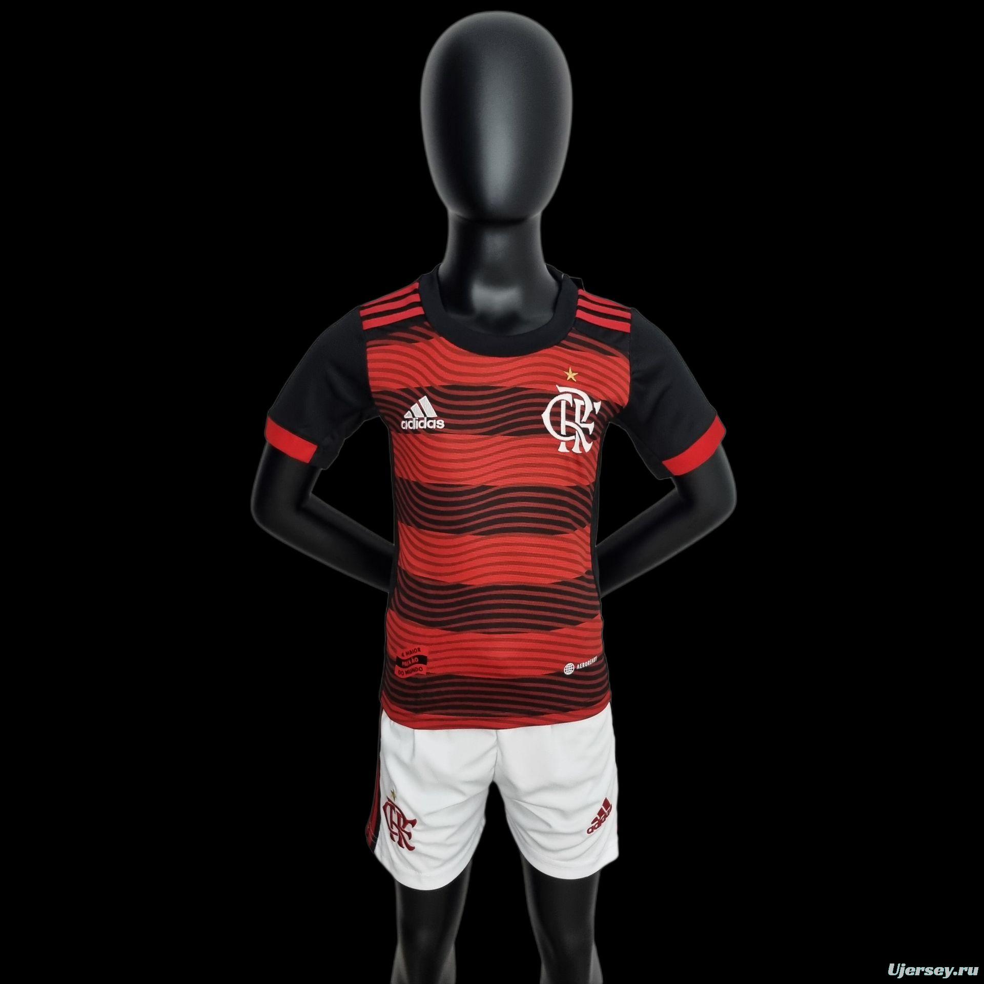 22/23 Flamengo Kids Home Size 16-28 Soccer Jersey