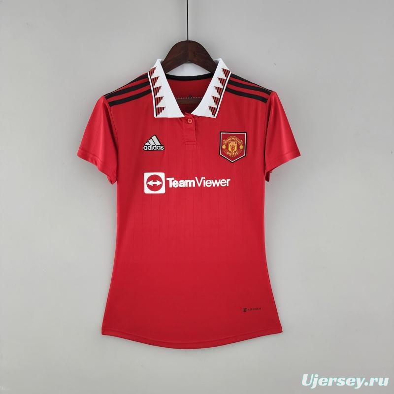 22/23 Women Manchester United Home  Soccer Jersey