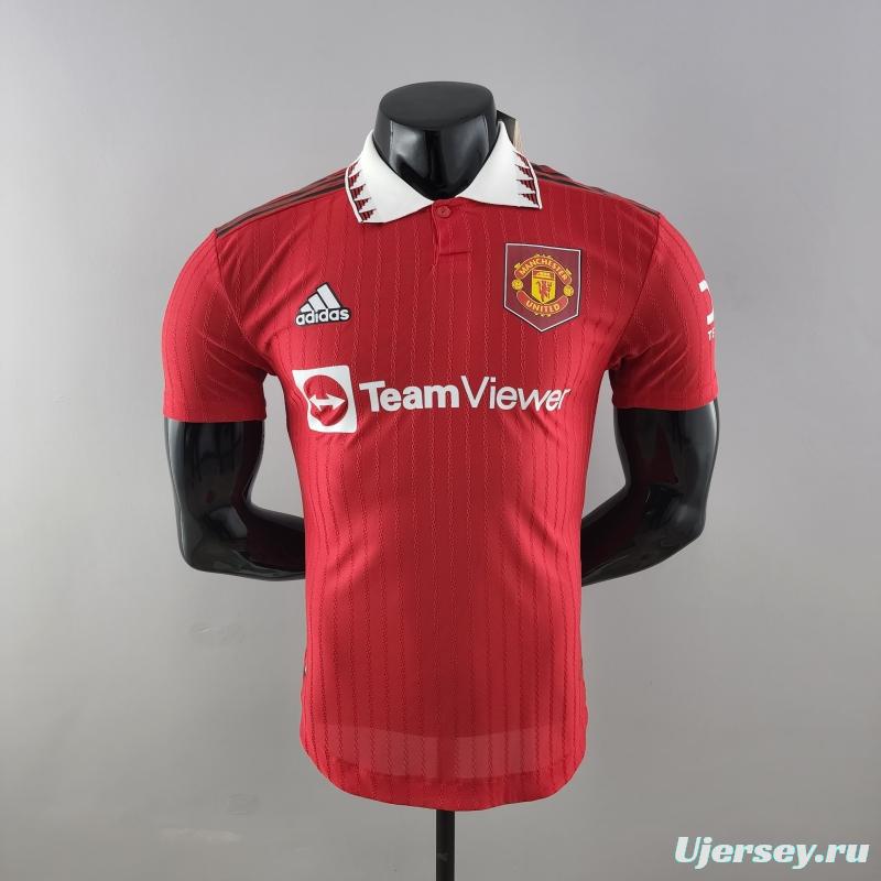 Player Version 22/23 Manchester United Home  Soccer Jersey