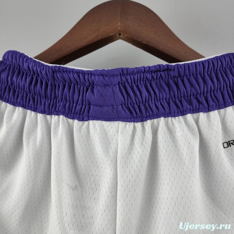 75th Anniversary Los Angeles Lakers White NBA Shorts 