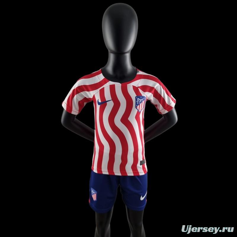 22/23 Kids Atletico Madrid Home 16-28 Soccer Jersey