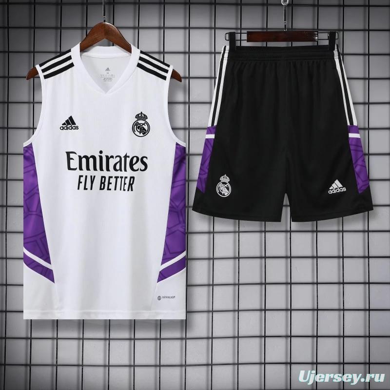 22/23 Real Madrid White Pre-match Training Jersey Vest