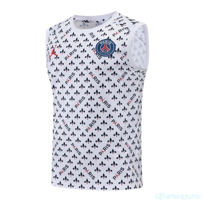 22/23PSG White Flower Dot Pre-Game Training Jersey Vest