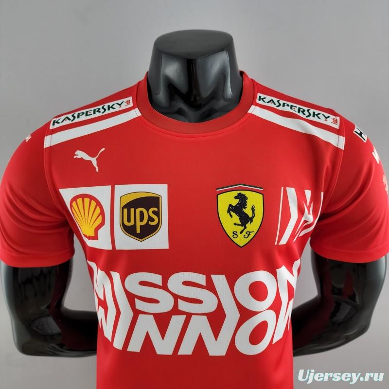 2022 F1 Ferrari  RED T-shirts Full Sponsor #0007