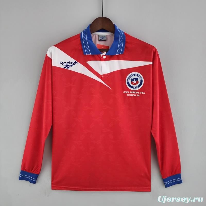 Retro Long Sleeve 1998 Chile Home Soccer Jersey