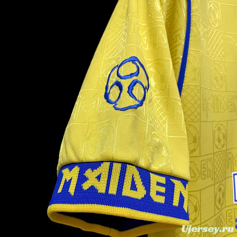 Retro 2008 West Ham Iron Maiden Yellow Jersey