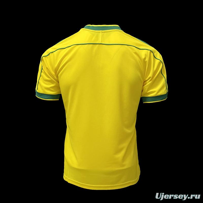 Retro 1998 Brazil Home Soccer Jersey