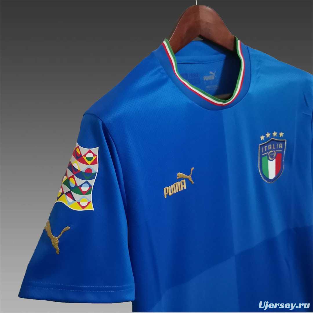 2022 Italy Home Soccer Jersey With Nations League Patch