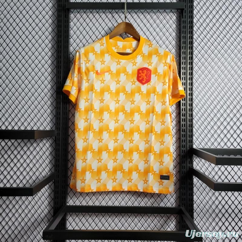 2022 Netherlands Yellow/White Training Jersey