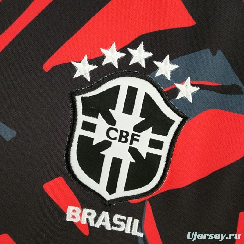 2022 Brazil Training Jersey Red Black