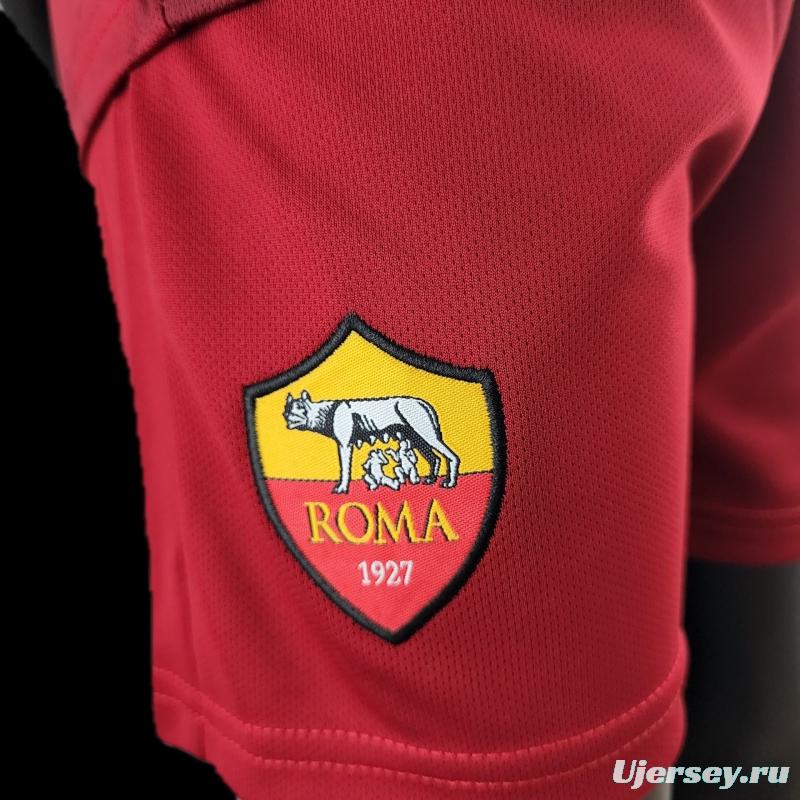 22/23 AS Roma Kids Kit Home Size 16-28 Soccer Jersey