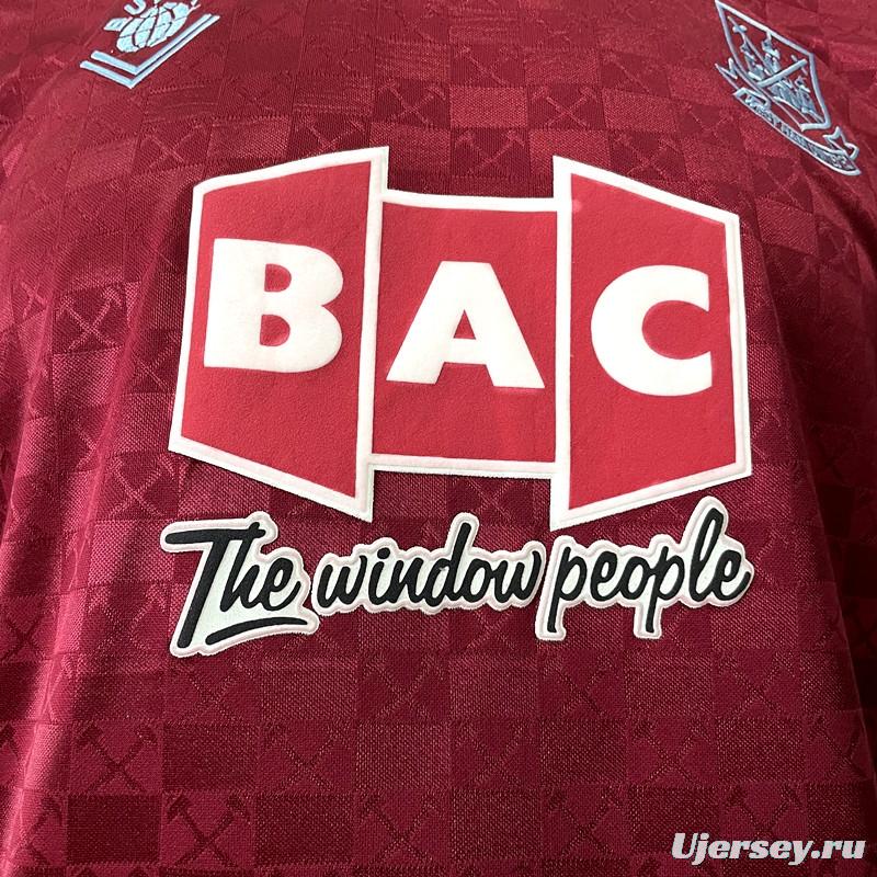 Retro 89/90 West Ham home Soccer Jersey