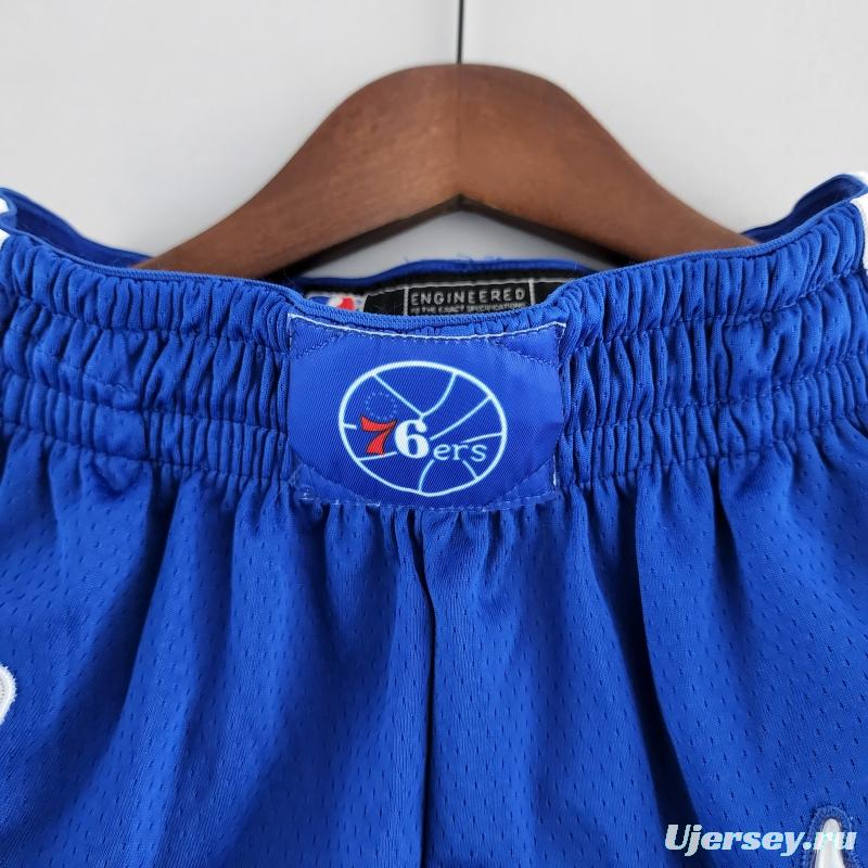 75th Anniversary Philadelphia 76ers NBA Shorts Blue White