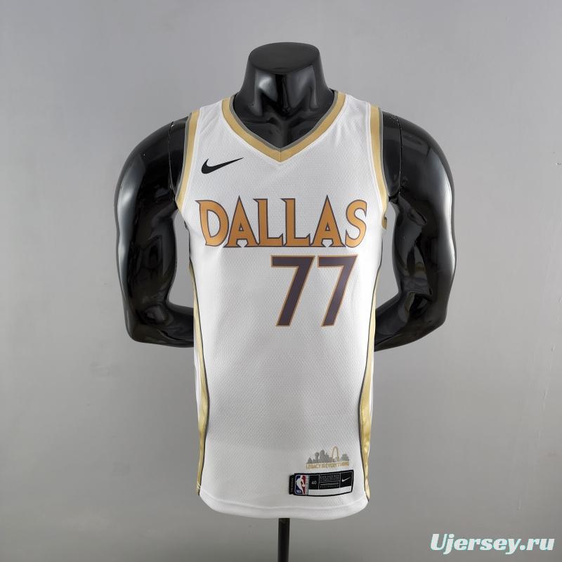 2020 Dallas Mavericks DONCIC#77 City Edition White NBA Jersey