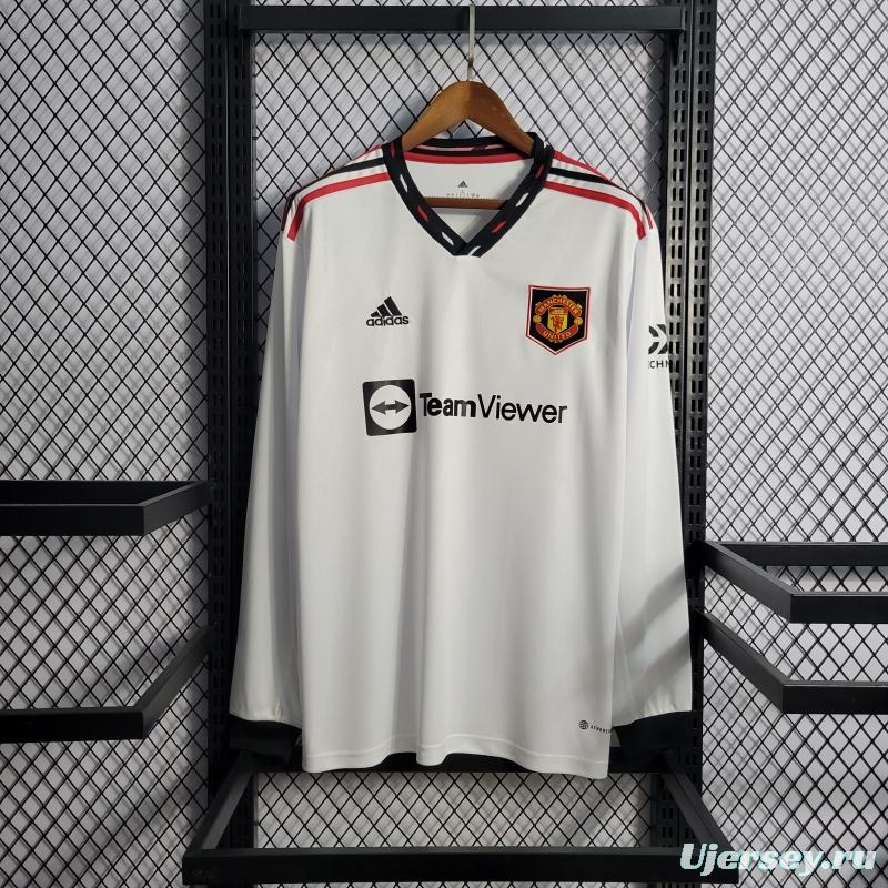 22/23 Long Sleeves Manchester United Away Soccer Jersey