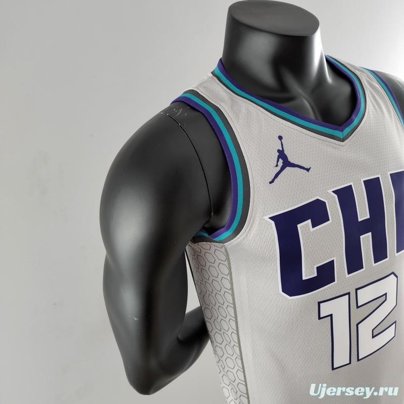 2019 NBA Oubre Jr. #12 Charlotte Hornets Grey Jersey