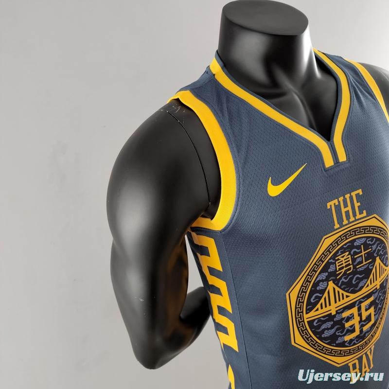 2018 DURANT #35 Golden State Warriors Grey NBA Jersey