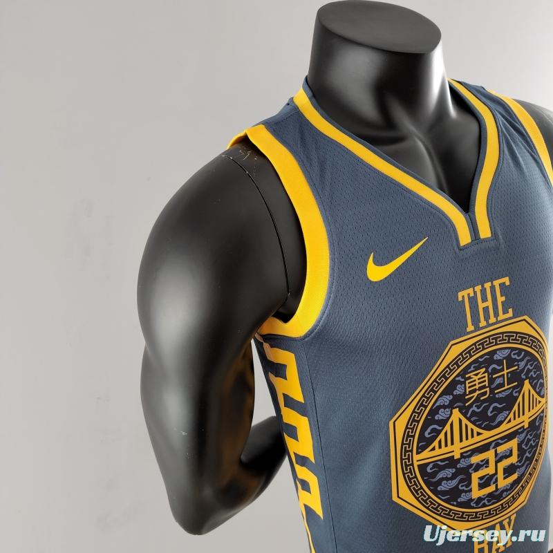 2018 WIGGINS #22 Golden State Warriors Grey NBA Jersey