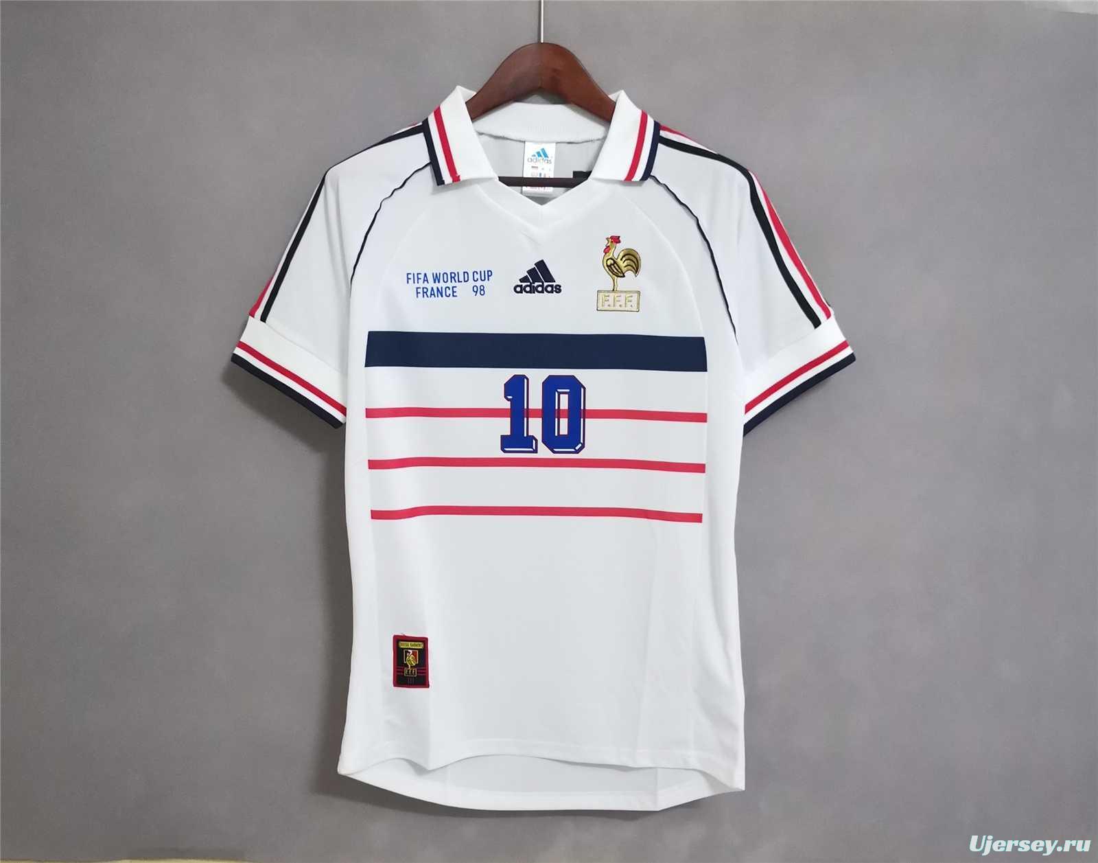 Retro 1998 France Away White Soccer Jersey