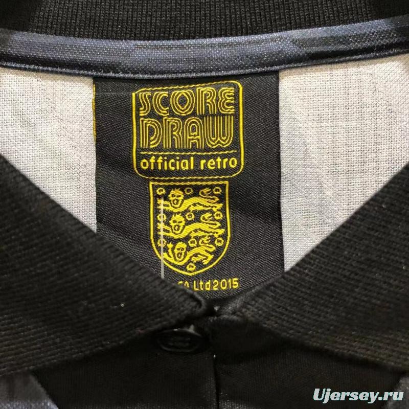 Retro 1990 England Away Black Soccer Jersey