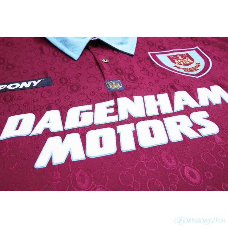 Retro 95/97 West Ham United Long Sleeve Home Jersey