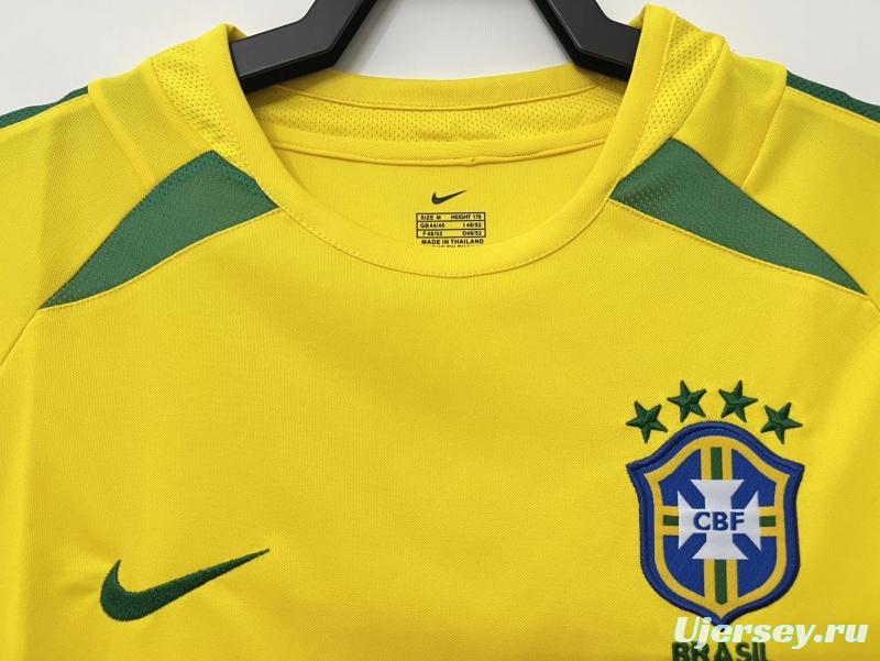Retro 2002 Brazil Home Soccer Jersey
