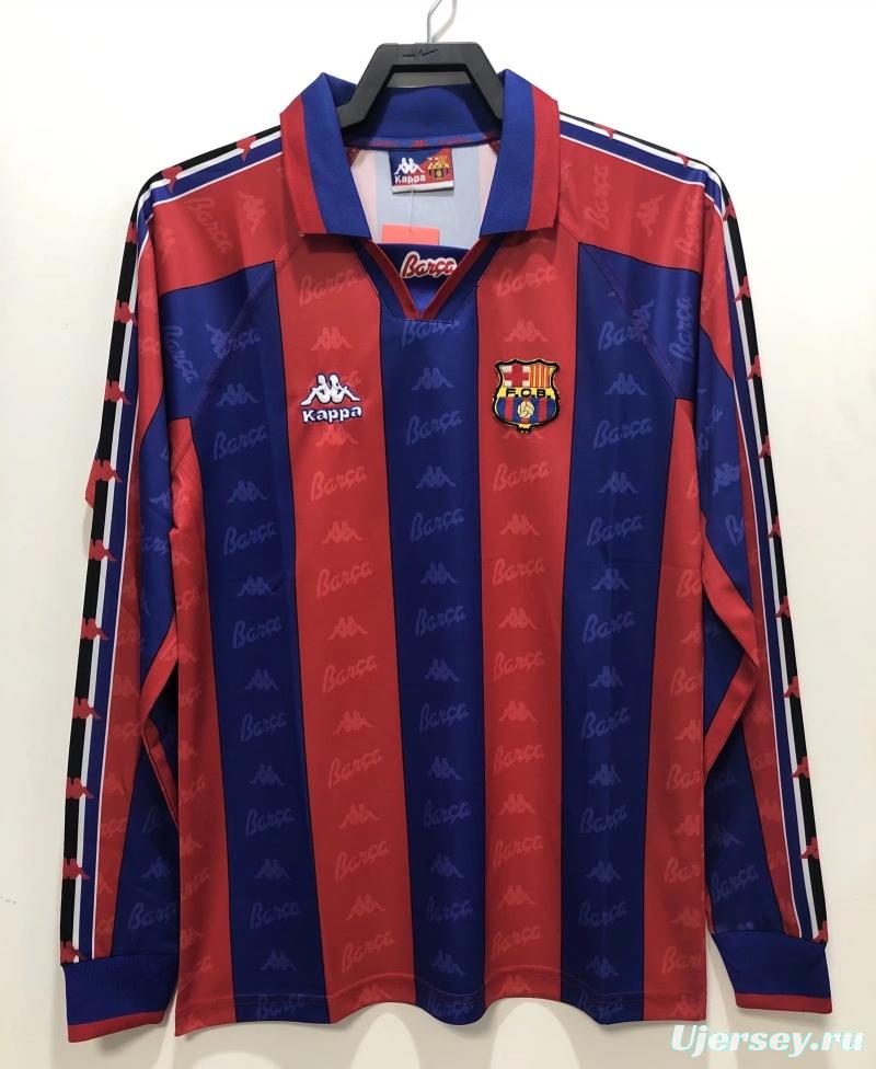 Retro 96/97 Long Sleeve Barcelona Home Soccer Jersey