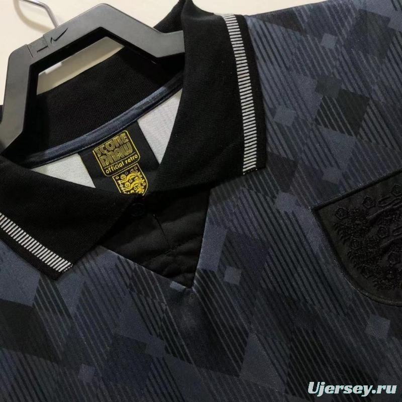 Retro 1990 England Away Black Soccer Jersey