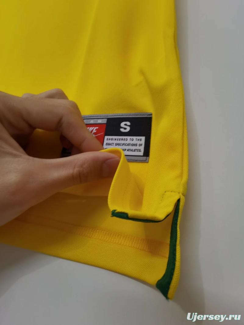 Retro 1998 Brazil Home Soccer Jersey