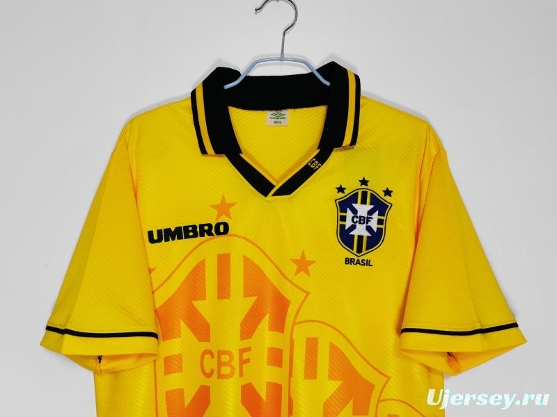 Retro 1993/94 Brazil Home Soccer Jersey