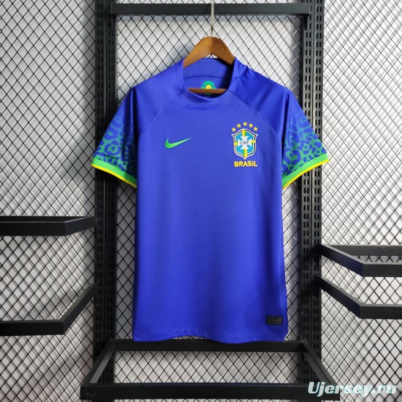 2022 Brazil Away National Team World Cup Soccer Jersey With Special Dragon Namesets