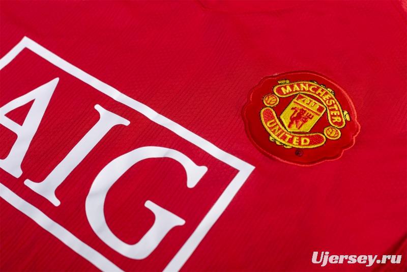 Retro 07/08 Manchester United Home Soccer Jersey