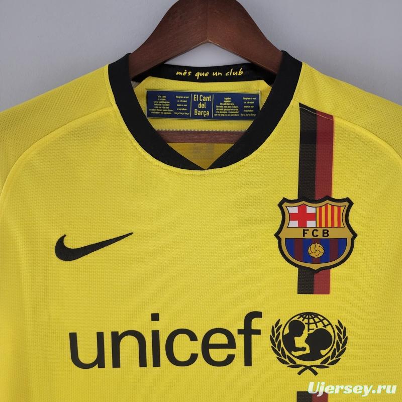 Retro 08/09 Long Sleeve Barcelona Away Soccer Jersey