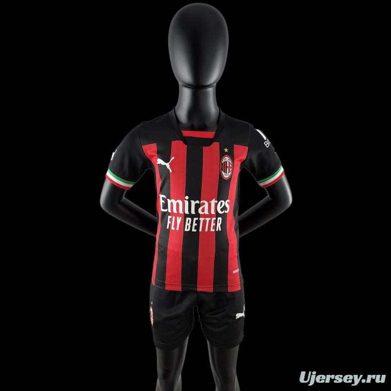 22/23 Kids AC Milan Home SIZE16-28 Soccer Jersey