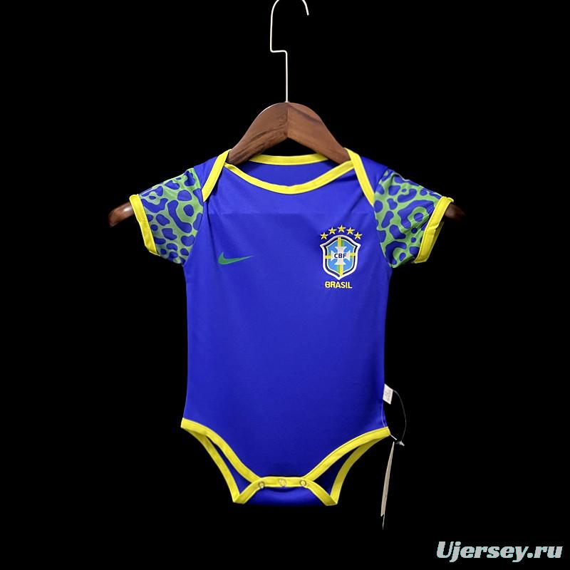 2022 Brazil Away Baby Soccer Jersey